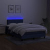 Boxspringbett mit Matratze & LED Blau 120x190 cm Stoff