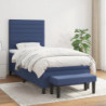 Boxspringbett mit Matratze Blau 90x190 cm Stoff