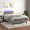 Boxspringbett mit Matratze & LED Hellgrau 120x190 cm Samt