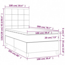 Boxspringbett mit Matratze Dunkelbraun 100x200 cm Stoff