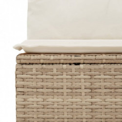 5-tlg. Garten-Sofagarnitur mit Kissen Beige Poly Rattan