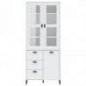 Highboard VIKEN Weiß 80x40x190 cm Massivholz Kiefer