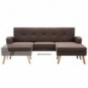 Sofa in L-Form Stoffbezug 186 x 136 x 79 cm Braun
