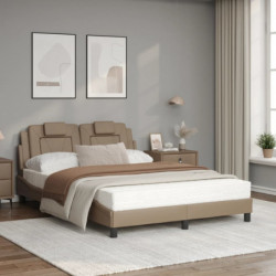 Bett mit Matratze Cappuccino-Braun 120x200 cm Kunstleder