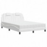 Bett mit Matratze Weiß 120x200 cm Kunstleder