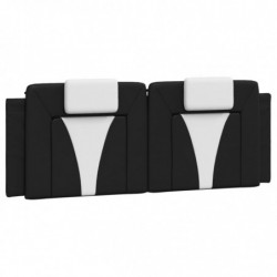 Bett mit Matratze Schwarz und Weiß 120x200 cm Kunstleder