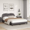 Bett mit Matratze Grau 120x200 cm Kunstleder