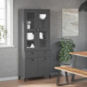 Highboard VIKEN Anthrazit 80x40x190 cm Massivholz Kiefer