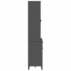 Highboard VIKEN Anthrazit 80x40x190 cm Massivholz Kiefer