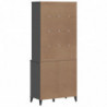 Highboard VIKEN Anthrazit 80x40x190 cm Massivholz Kiefer