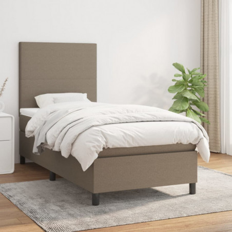 Boxspringbett mit Matratze Taupe 80x200 cm Stoff