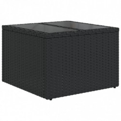 5-tlg. Garten-Sofagarnitur mit Kissen Schwarz Poly Rattan