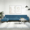 Schlafsofa in L-Form Blau 260x140x70 cm Samt