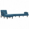 Schlafsofa in L-Form Blau 260x140x70 cm Samt