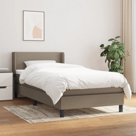 Boxspringbett mit Matratze Taupe 90x190 cm Stoff