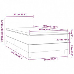 Boxspringbett mit Matratze & LED Taupe 90x190 cm Stoff