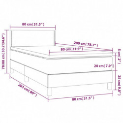 Boxspringbett mit Matratze & LED Blau 80x200 cm Stoff