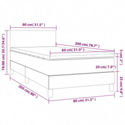 Boxspringbett mit Matratze & LED Schwarz 80x200 cm Samt