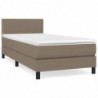 Boxspringbett mit Matratze Taupe 80x200 cm Stoff