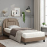 Bett mit Matratze Cappuccino-Braun 90x200 cm Kunstleder