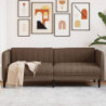 Sofa 3-Sitzer Braun Stoff