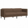 Sofa 3-Sitzer Braun Stoff