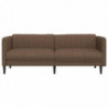 Sofa 3-Sitzer Braun Stoff