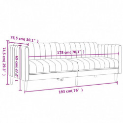 Sofa 3-Sitzer Braun Stoff