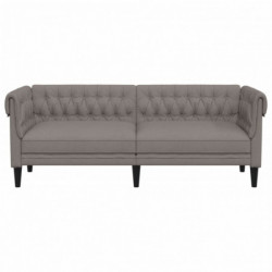 Chesterfield-Sofa 3-Sitzer Taupe Stoff