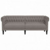 Chesterfield-Sofa 3-Sitzer Taupe Stoff