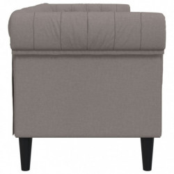 Chesterfield-Sofa 3-Sitzer Taupe Stoff