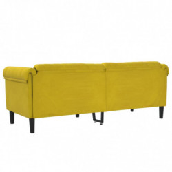 Sofa 3-Sitzer Gelb Samt