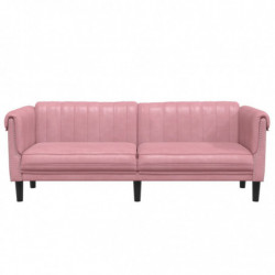 Sofa 3-Sitzer Rosa Samt