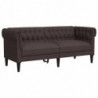 Chesterfield-Sofa 2-Sitzer Dunkelbraun Stoff