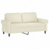 2-Sitzer-Sofa mit Zierkissen Creme 140 cm Samt
