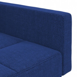 Schlafsofa 2-Sitzer mit 2 Kissen Blau Stoff