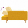 Schlafsofa 2-Sitzer mit 2 Kissen Gelb Stoff