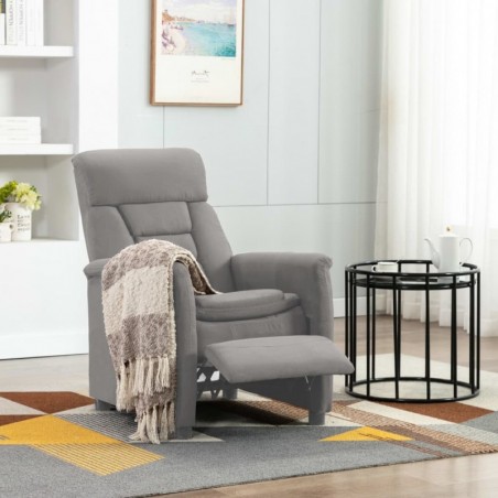Relaxsessel Hellgrau Wildleder-Optik