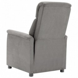 Relaxsessel Hellgrau Wildleder-Optik