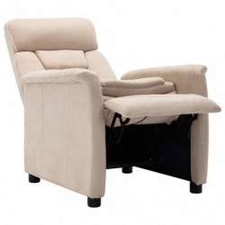 Relaxsessel Creme Wildleder-Optik