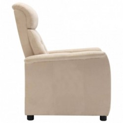 Relaxsessel Creme Wildleder-Optik