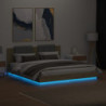 Bettgestell mit Kopfteil & LED-Leuchten Sonoma-Eiche 160x200 cm