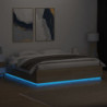 Bettgestell mit LED Sonoma-Eiche 200x200 cm Holzwerkstoff