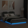 Bettgestell mit Kopfteil und LED-Leuchten Grau Sonoma 120x200cm