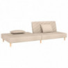 Schlafsofa 2-Sitzer mit 2 Kissen Creme Stoff