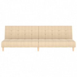 Schlafsofa 2-Sitzer Creme Stoff