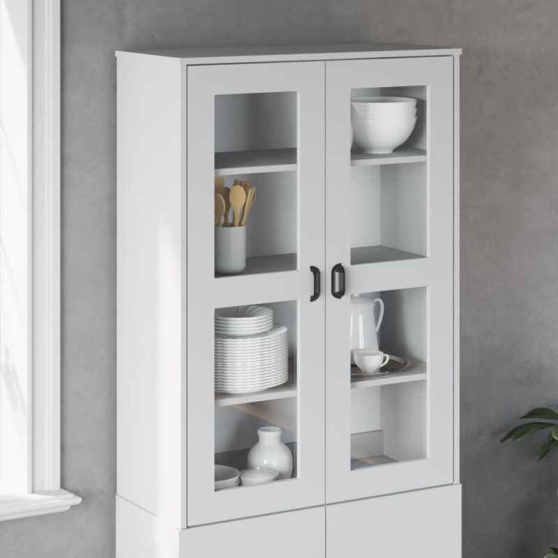 Aufsatz für Highboard VIKEN Weiß Massivholz Kiefer