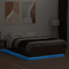 Bettgestell mit LED Braun Eichen-Optik 160x200 cm Holzwerkstoff