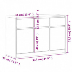 Sideboard SAUDA Eiche-Optik 114x43x75,5 cm Kiefernholz