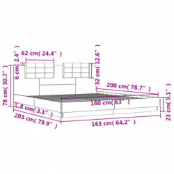 Bettgestell mit Kopfteil Braun Eichen-Optik 160x200 cm